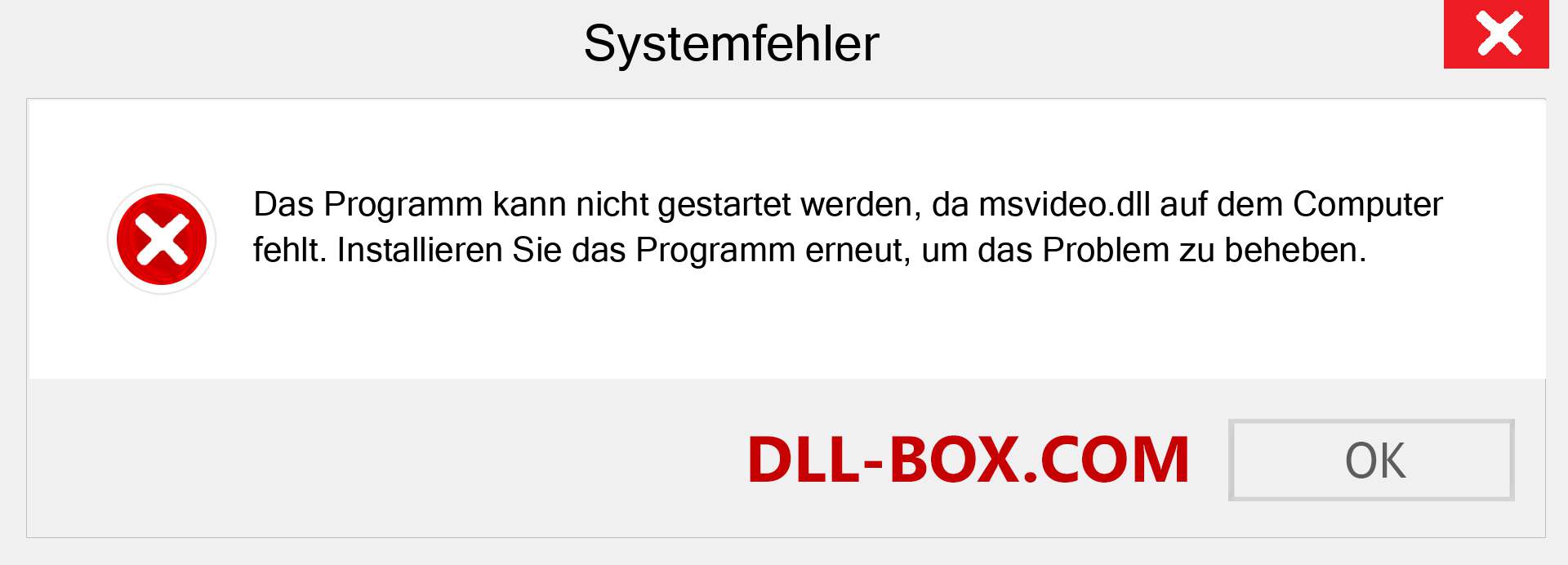 msvideo.dll-Datei fehlt?. Download für Windows 7, 8, 10 - Fix msvideo dll Missing Error unter Windows, Fotos, Bildern