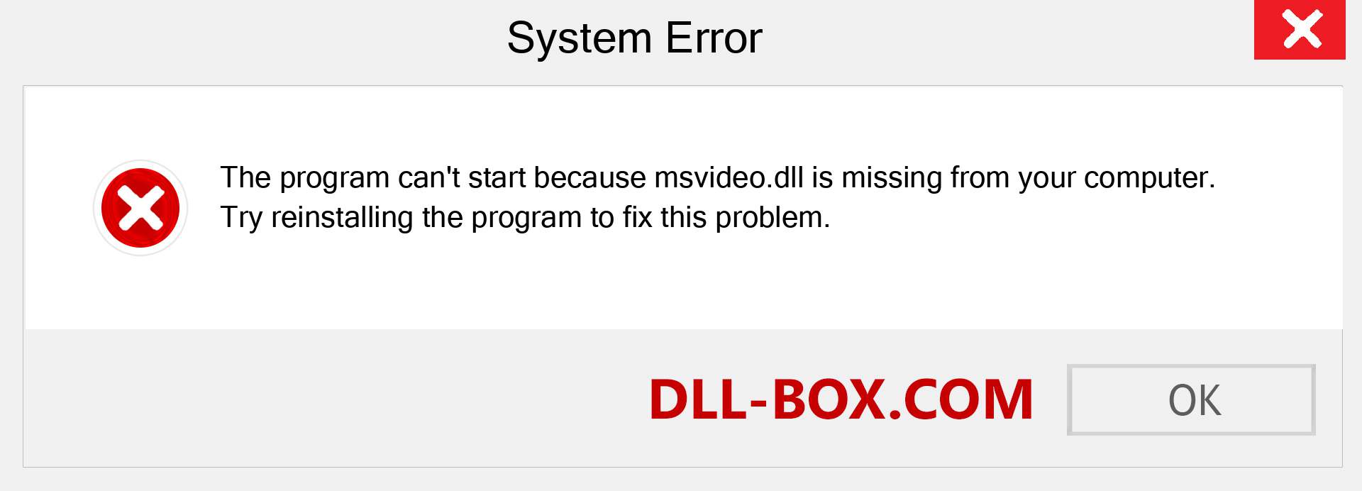  msvideo.dll file is missing?. Download for Windows 7, 8, 10 - Fix  msvideo dll Missing Error on Windows, photos, images