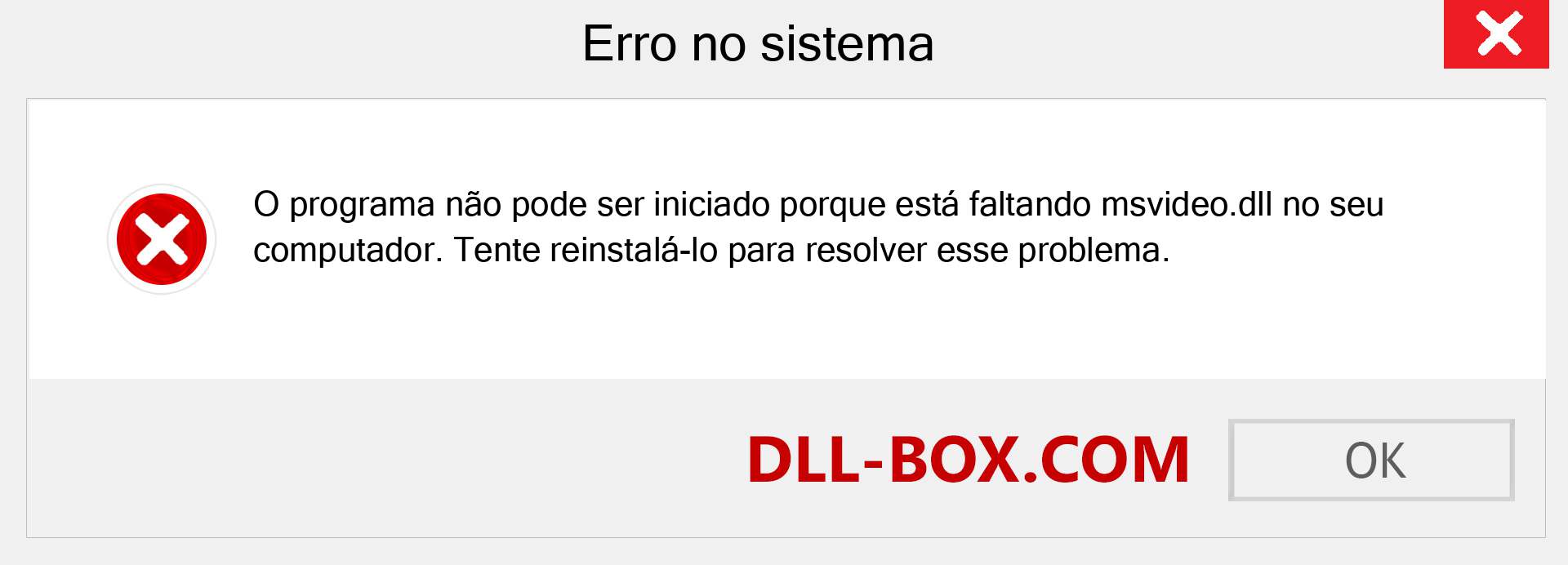 Arquivo msvideo.dll ausente ?. Download para Windows 7, 8, 10 - Correção de erro ausente msvideo dll no Windows, fotos, imagens